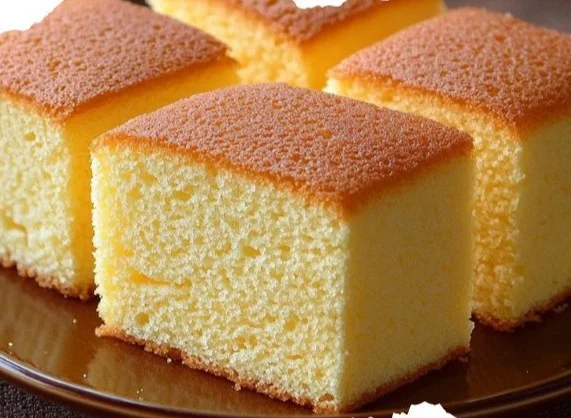 Bizcochuelo esponjoso y delicioso recién horneado, ideal para postres