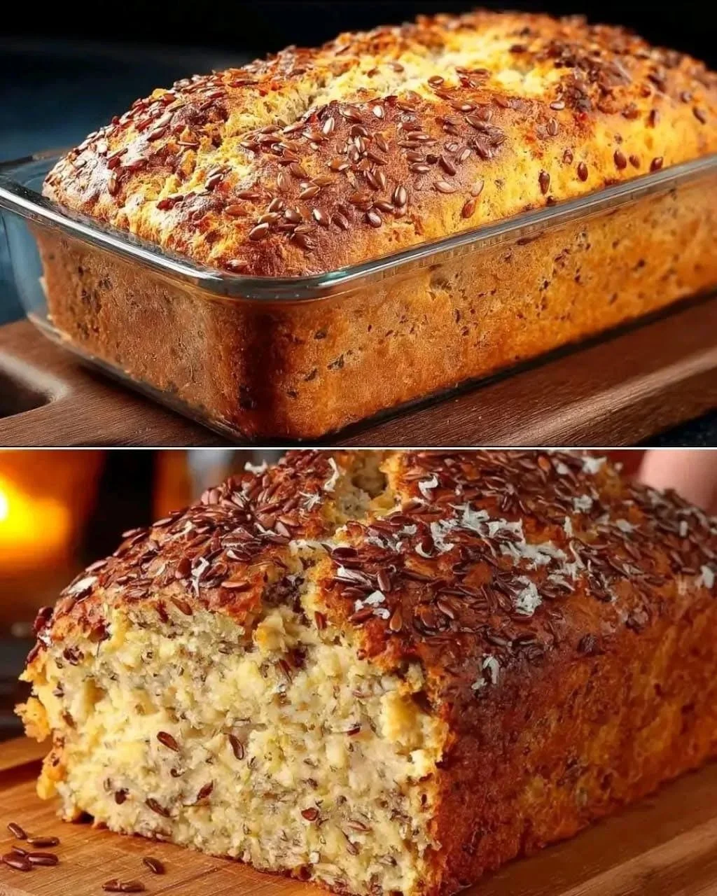 Pan casero con plátano, yogur y semillas, receta saludable y deliciosa.